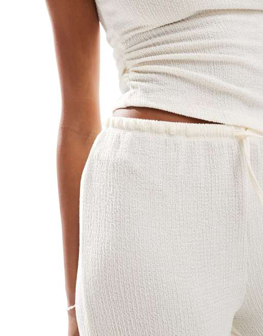 Pull&Bear - Pantalon texturé ample d'ensemble - Écru