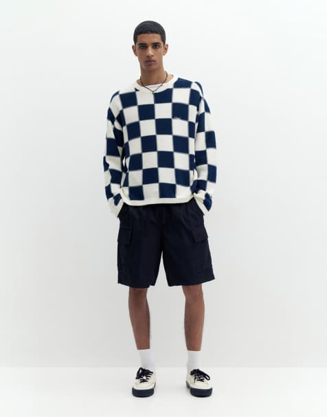 Pull&Bear - Pantaloncini bermuda cargo neri in tessuto ripstop - view 1