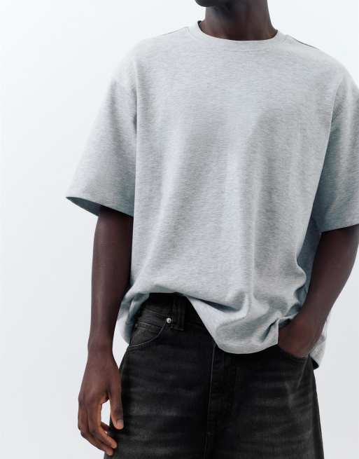 Pull&Bear - Pantaloncini bermuda skater in denim nero sbiadito, 4 di 4
