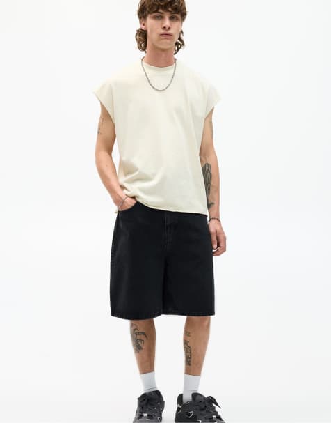 Pull&Bear - Pantaloncini di jeans neri - view 1