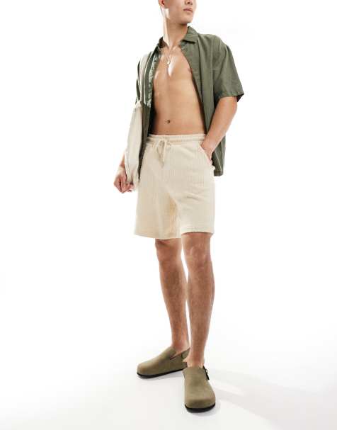 Pull&Bear - Pantaloncini strutturati in piqué écru - view 1