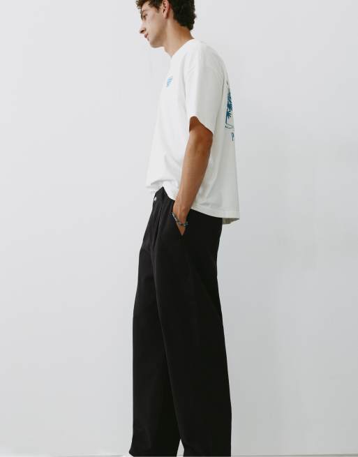 Pull&Bear pantaloni baggy con pince neri, 5 di 7