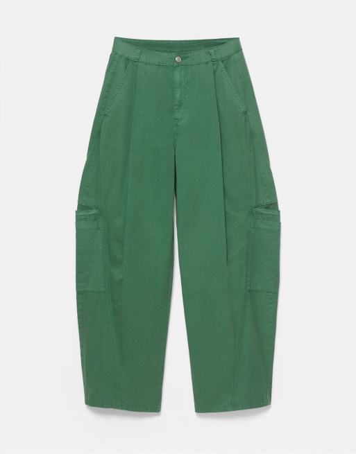 Pull&Bear pantaloni cargo balloon verdi, 5 di 7