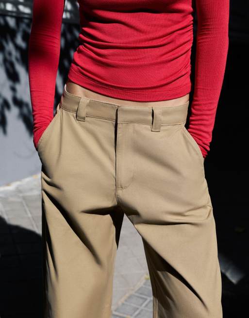 Pull&Bear pantaloni chino balloon color sabbia, 3 di 6