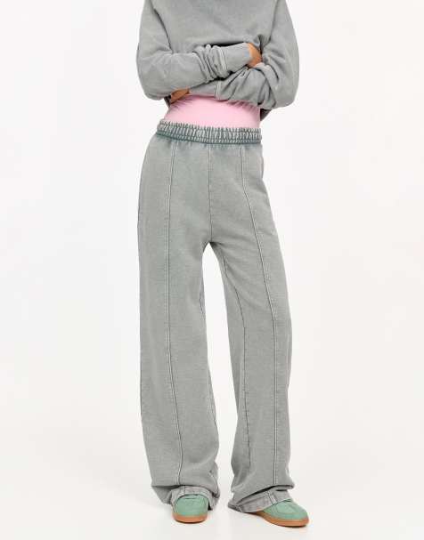 Pull&Bear - Pantaloni della tuta dritti grigi - view 1