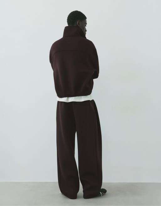 Pull&Bear pantaloni della tuta relaxed fit marroni, 2 di 7