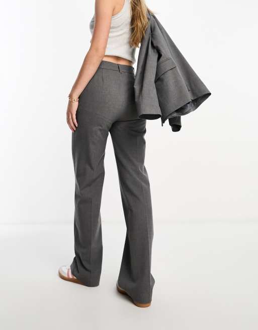 PANTALONI CON VITA SFRANGIATA ZW COLLECTION - Grigio antracite