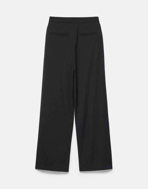 Pull&Bear pantaloni eleganti con pinces e fibbie a righe, 7 di 7