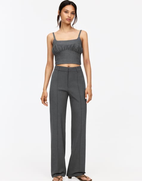 Pull&Bear - Pantaloni eleganti grigi con cuciture - view 1
