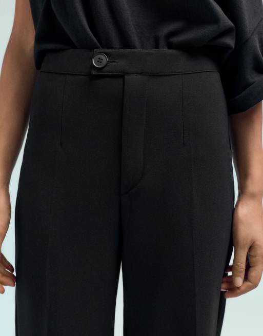 Pull&Bear - Pantaloni eleganti neri a vita alta, 3 di 7