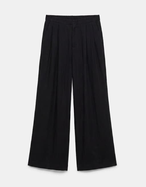 Pull&Bear - Pantaloni eleganti neri con vita elasticizzata, 7 di 7