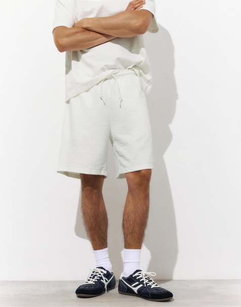 Pull&Bear - Pantaloni felpati stile bermuda testurizzati bianco sporco - view 1