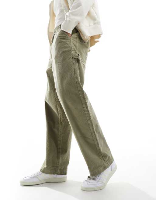 Pull&Bear Pantaloni in velluto a coste kaki ASOS