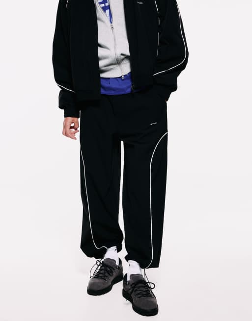 Pull&Bear pantaloni jogger tecnici con profili neri, 4 di 7