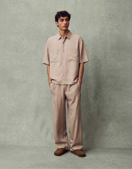 Pull&Bear - Pantaloni joggers sartoriali color sabbia