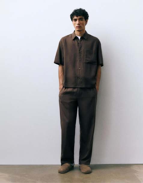 Pull&Bear - Pantaloni joggers sartoriali marroni - view 1