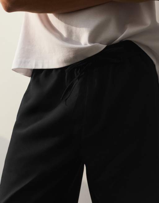 Pull&Bear - Pantaloni joggers sartoriali neri, 3 di 7