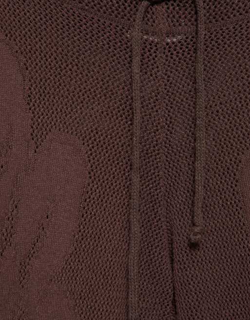 Pull&Bear - Pantaloni marroni con cut-out floreali, 7 di 7