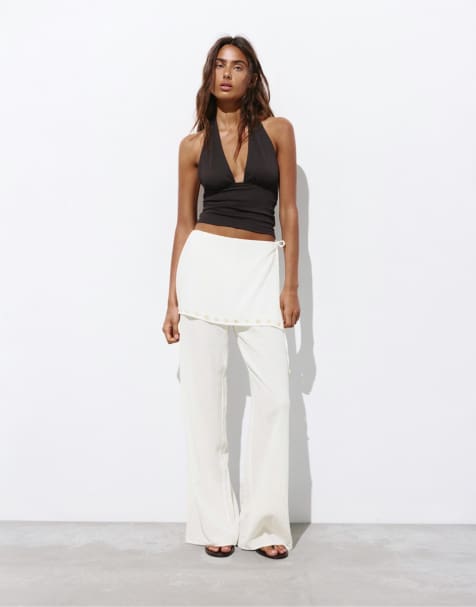 Pull&Bear - Pantaloni pareo fluidi color vaniglia - view 1