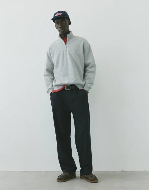 Pull&Bear pantaloni sartoriali a gamba larga color cioccolato - view 1