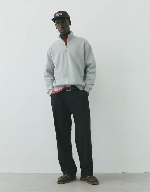 Pull&Bear pantaloni sartoriali a gamba larga color cioccolato, 1 di 7