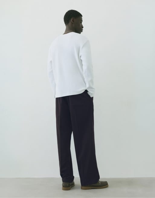 Pull&Bear pantaloni sartoriali a gamba larga navy, 2 di 7