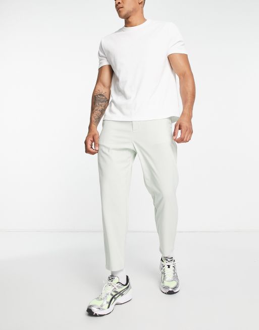 Pull&Bear - Pantaloni sartoriali ampi color salvia