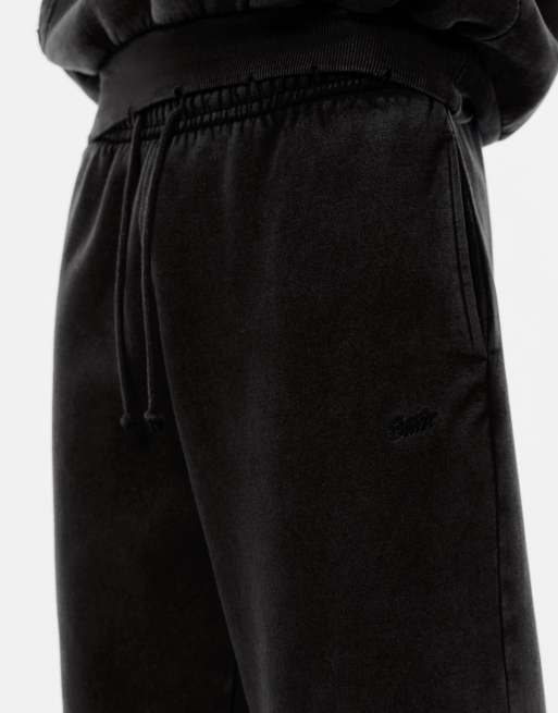 Pull&Bear - Pantaloni skater sportivi neri, 2 di 4