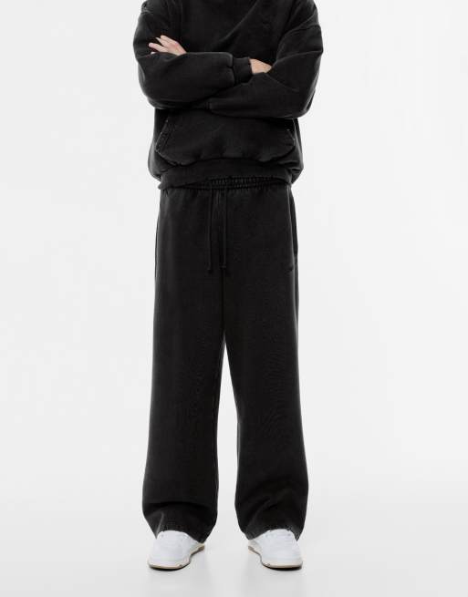 Pull&Bear - Pantaloni skater sportivi neri, 3 di 4