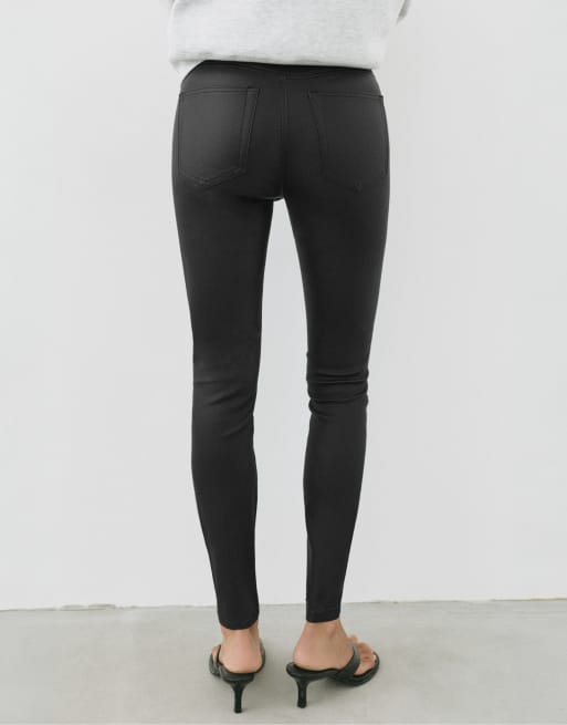 Pull&Bear pantaloni skinny effetto pelle neri, 2 di 7
