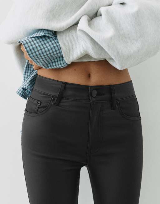 Pull&Bear pantaloni skinny effetto pelle neri, 4 di 7
