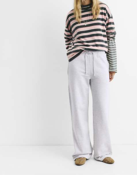 Pull&Bear - Pantaloni sportivi effetto fluido grigio mélange - view 1