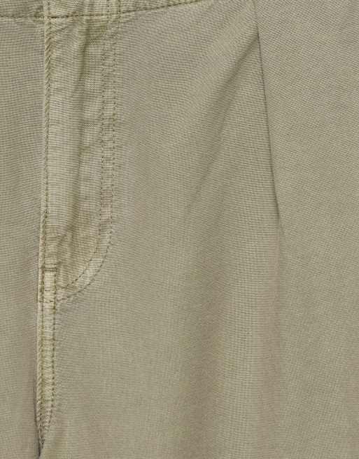 Pull&Bear pantaloni utility barrel color kaki, 6 di 7