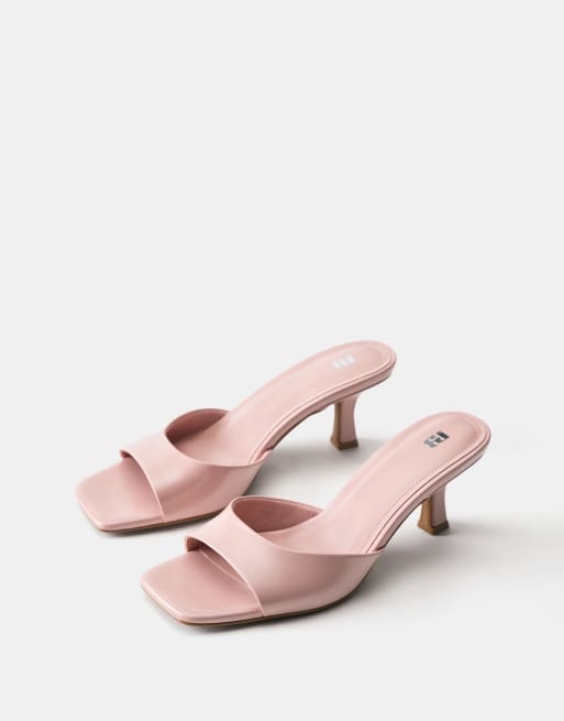 Pull&Bear – Pantoletten in Rosa mit Absatz, 2 von 4