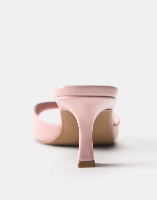Pull&Bear – Pantoletten in Rosa mit Absatz, 3 von 4