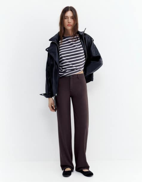 Pull&Bear Pants with back pockets in brown