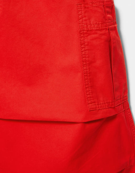 Pull&Bear Parachute cargo trousers in red, 7 of 7