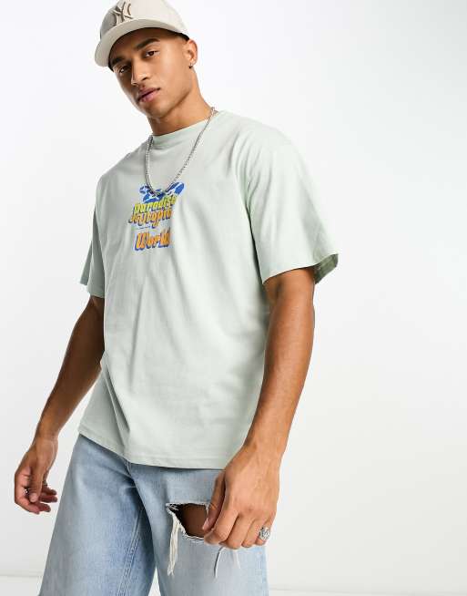 Pull&Bear paradise printed t-shirt in white