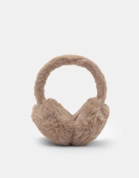 Pull&Bear - Paraorecchie in pelliccia sintetica marrone talpa - view 1