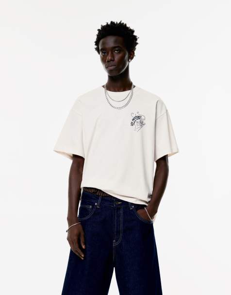 Pull&Bear Paris t-shirt in sand - view 1