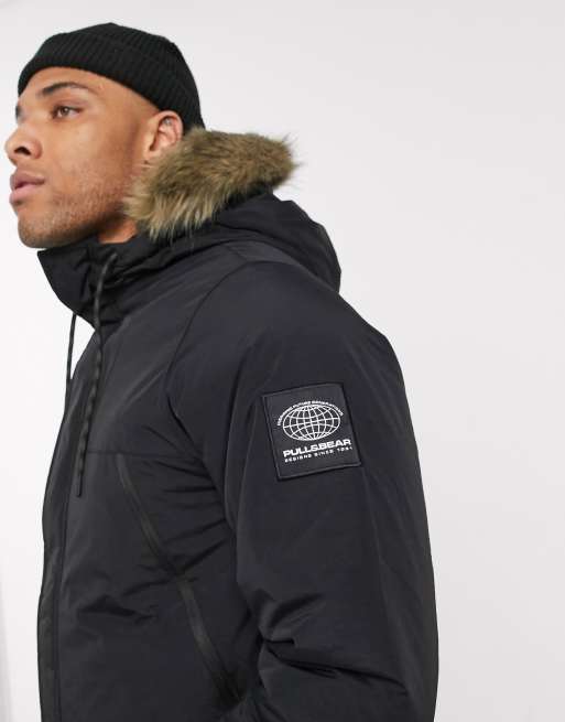 Pull and bear parka mens sale