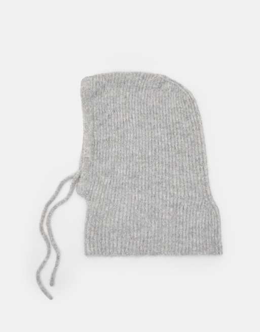Pull&Bear - Passamontagna in maglia pesante grigio medio