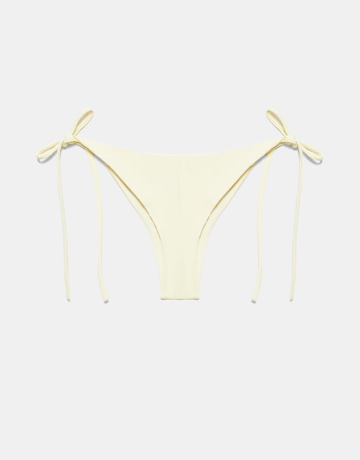 Pull&Bear - Pastelgule bikinitrusser med rynker, 6 af 6
