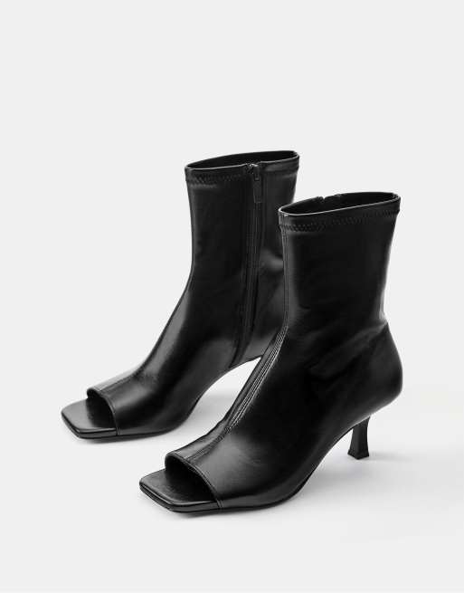 Pull&Bear Peeptoe-Stiefeletten in Schwarz, 3 von 5