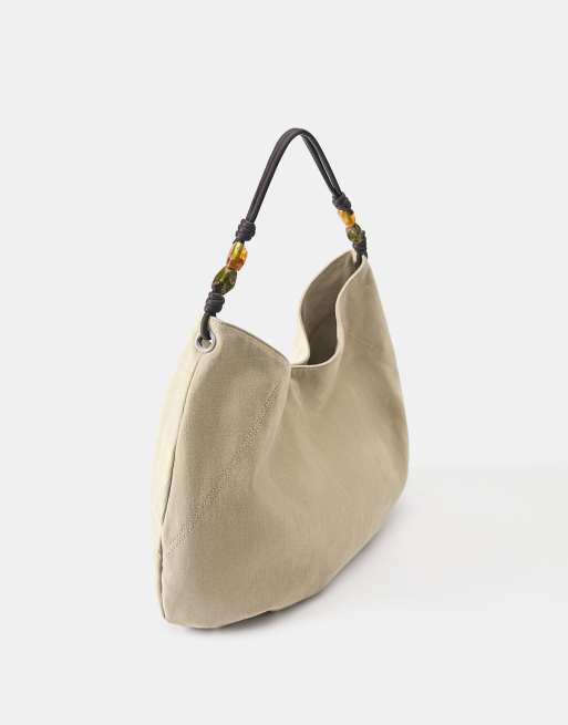 Pull&Bear Perlen-Shopper in Braun, 2 von 4