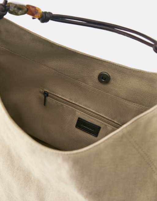 Pull&Bear Perlen-Shopper in Braun, 4 von 4