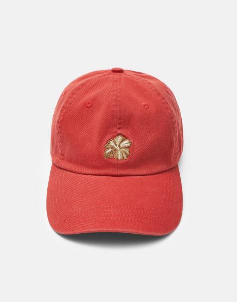Pull&Bear - Pet met geborduurde hibiscusbloem in rood - view 1