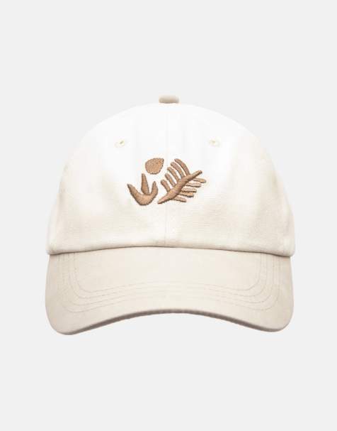 Pull&Bear - Pet met geborduurde planten in beige - view 1