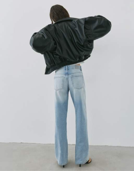Pull&Bear Petite – Blå jeans med raka ben och låg midja, 2 av 7
