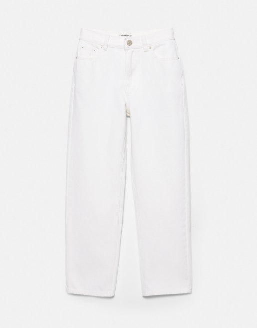 Pull&Bear Petite – Blå mom jeans med hög midja, 6 av 7